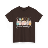 Swaddle Specialist Neonatal Nurse T-Shirt - Dark Chocolate