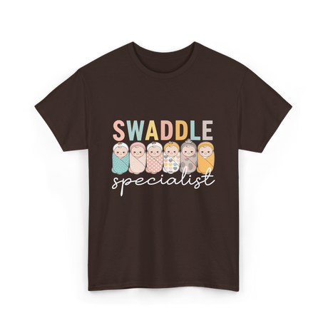 Swaddle Specialist Neonatal Nurse T-Shirt - Dark Chocolate