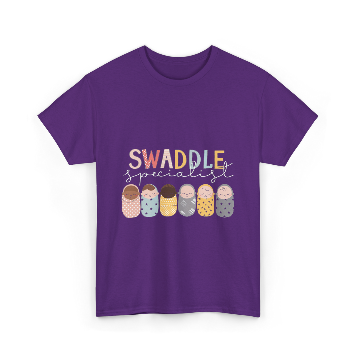 Swaddle Specialist Swaddling Babies T-Shirt - Purple