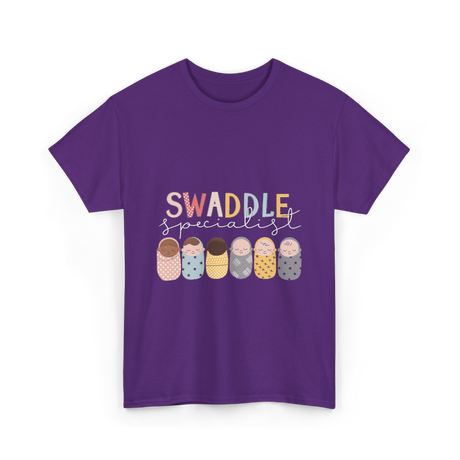 Swaddle Specialist Swaddling Babies T-Shirt - Purple