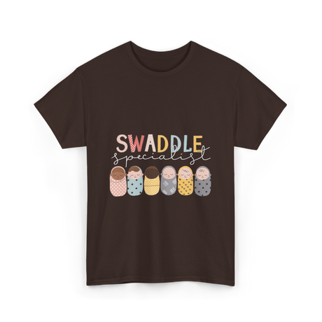 Swaddle Specialist Swaddling Babies T-Shirt - Dark Chocolate