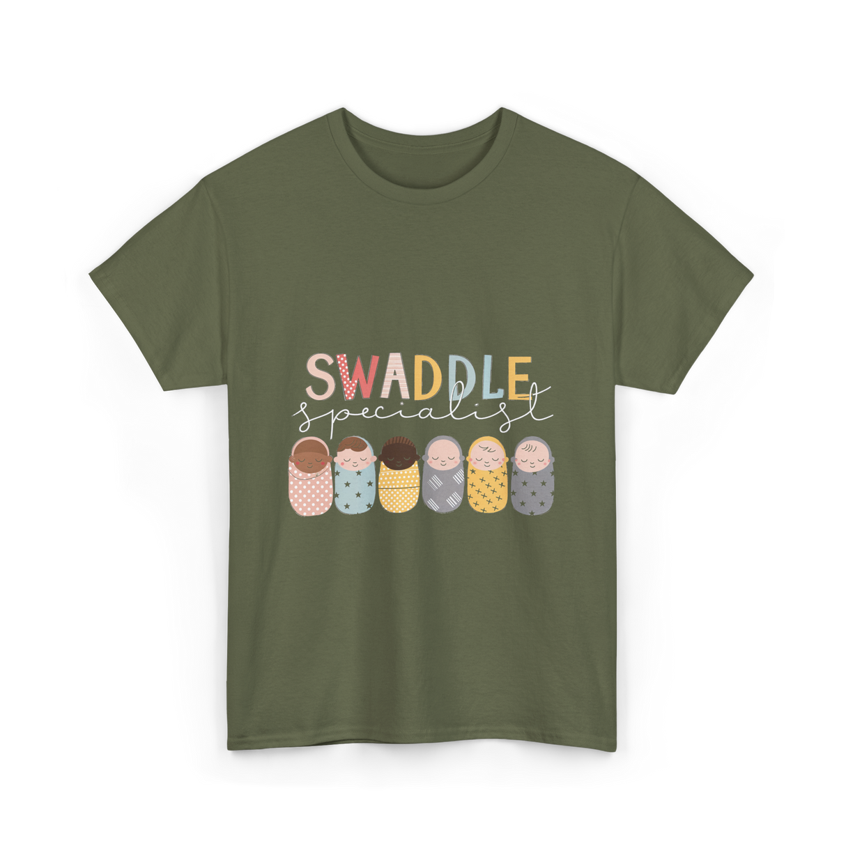 Swaddle Specialist Swaddling Babies T-Shirt - Military Green