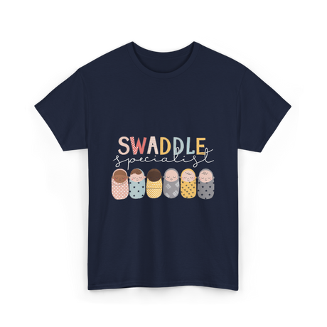 Swaddle Specialist Swaddling Babies T-Shirt - Navy