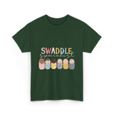 Swaddle Specialist Swaddling Babies T-Shirt - Forest Green