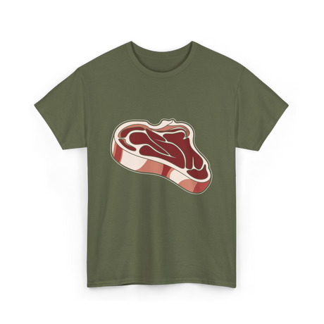 T Bone Steak Meat Lovers T-Shirt - Military Green