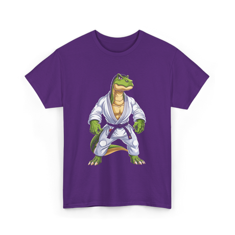 T-Rex Dinosaur Martial Arts Jiu-Jitsu T-Shirt - Purple