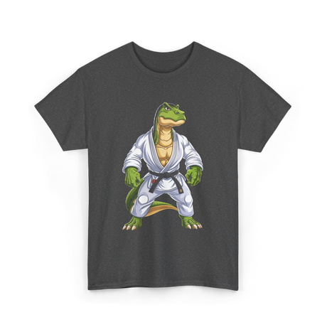 T-Rex Dinosaur Martial Arts Jiu-Jitsu T-Shirt - Dark Heather