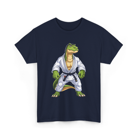 T-Rex Dinosaur Martial Arts Jiu-Jitsu T-Shirt - Navy