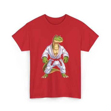 T-Rex Dinosaur Martial Arts Jiu-Jitsu T-Shirt - Red