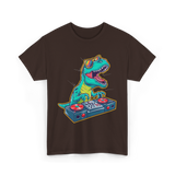 T Rex DJ Party DJ T-Shirt - Dark Chocolate