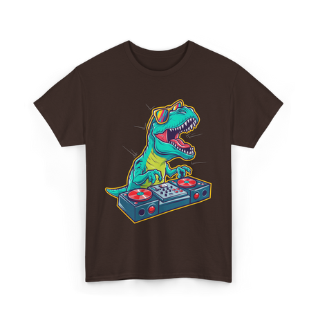 T Rex DJ Party DJ T-Shirt - Dark Chocolate