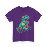 T Rex DJ Party DJ T-Shirt - Purple