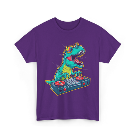 T Rex DJ Party DJ T-Shirt - Purple