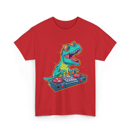 T Rex DJ Party DJ T-Shirt - Red