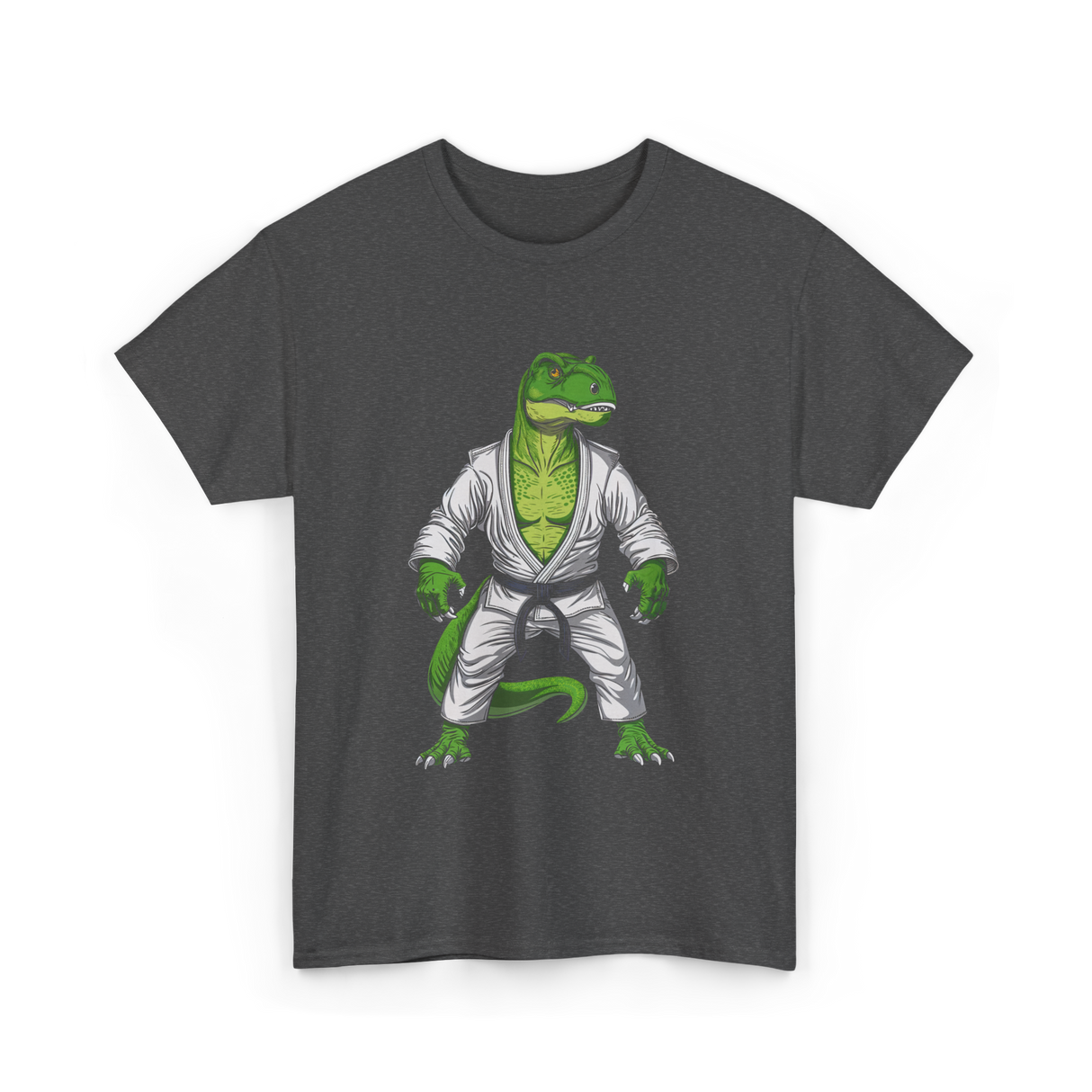 T-Rex Martial Arts Dinosaur T-Shirt - Dark Heather