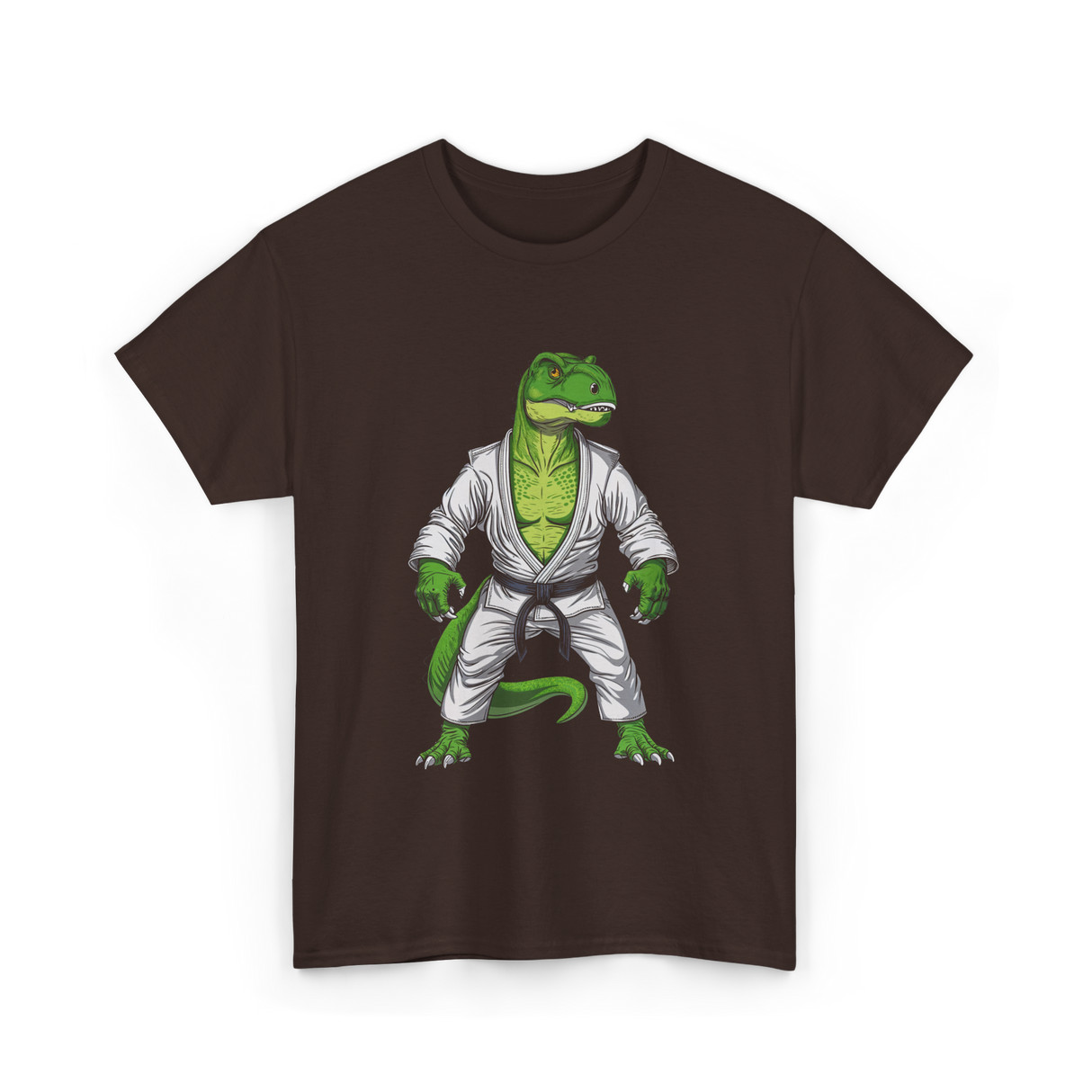 T-Rex Martial Arts Dinosaur T-Shirt - Dark Chocolate