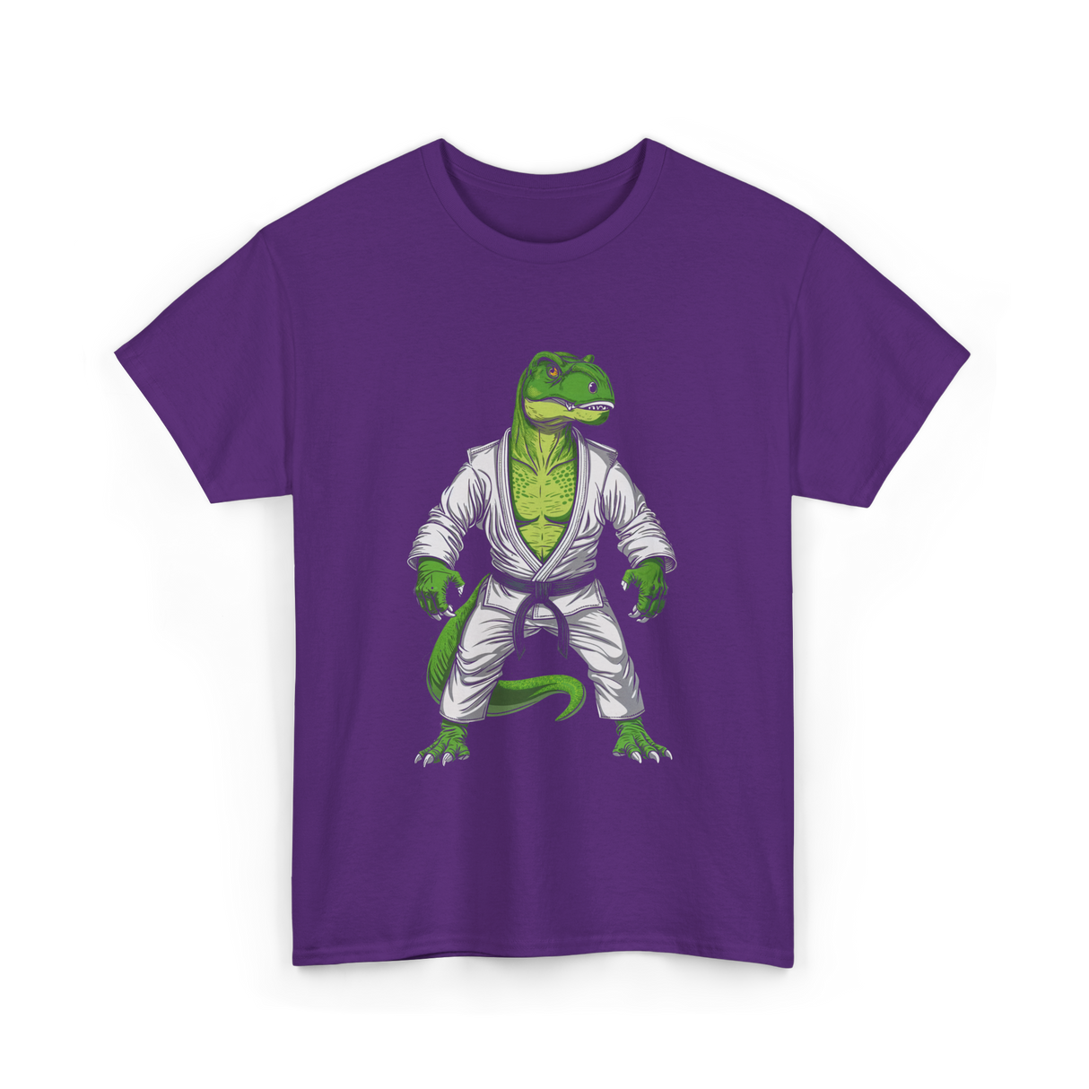 T-Rex Martial Arts Dinosaur T-Shirt - Purple