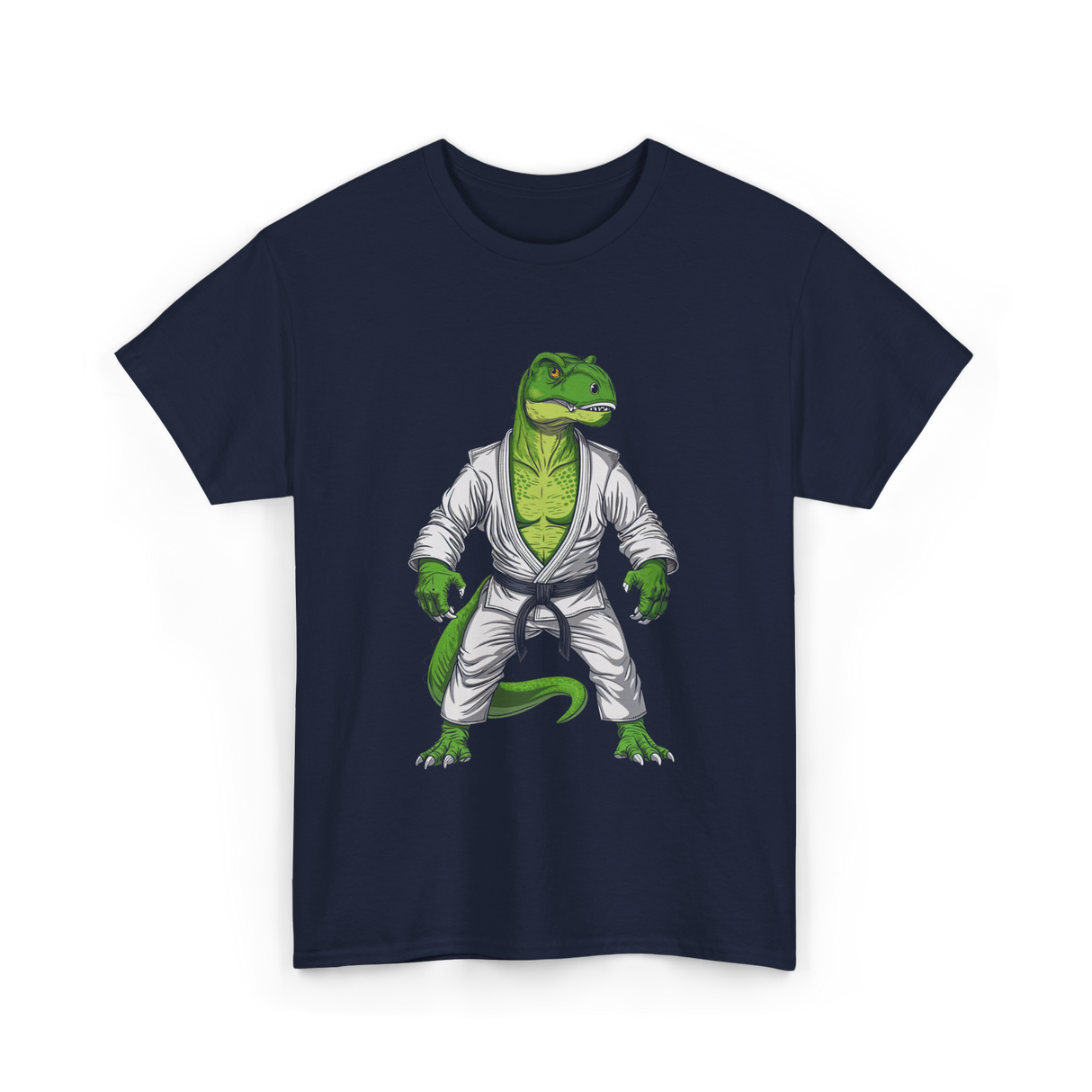 T-Rex Martial Arts Dinosaur T-Shirt - Navy