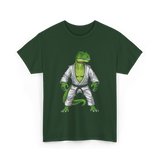 T-Rex Martial Arts Dinosaur T-Shirt - Forest Green