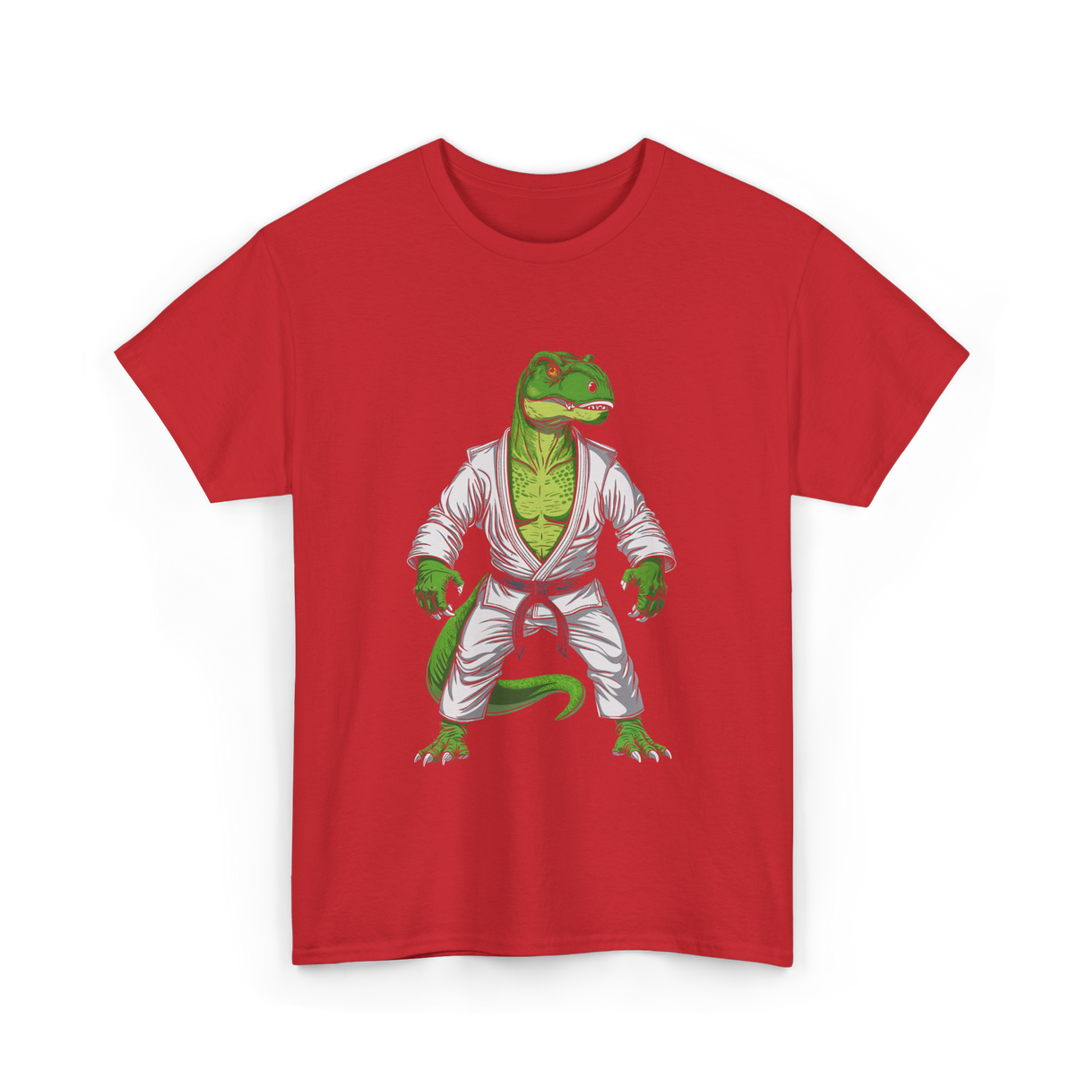 T-Rex Martial Arts Dinosaur T-Shirt - Red