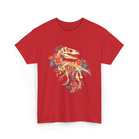 T-Rex Skeleton Dino T-Shirt - Red