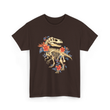 T-Rex Skeleton Dino T-Shirt - Dark Chocolate