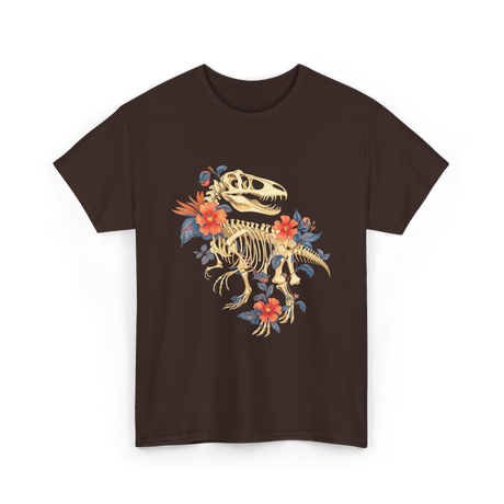 T-Rex Skeleton Dino T-Shirt - Dark Chocolate