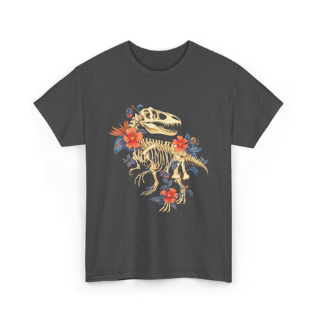 T-Rex Skeleton Dino T-Shirt - Dark Heather