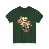 T-Rex Skeleton Dino T-Shirt - Forest Green