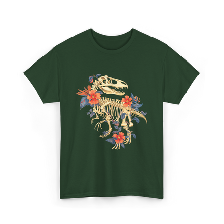 T-Rex Skeleton Dino T-Shirt - Forest Green