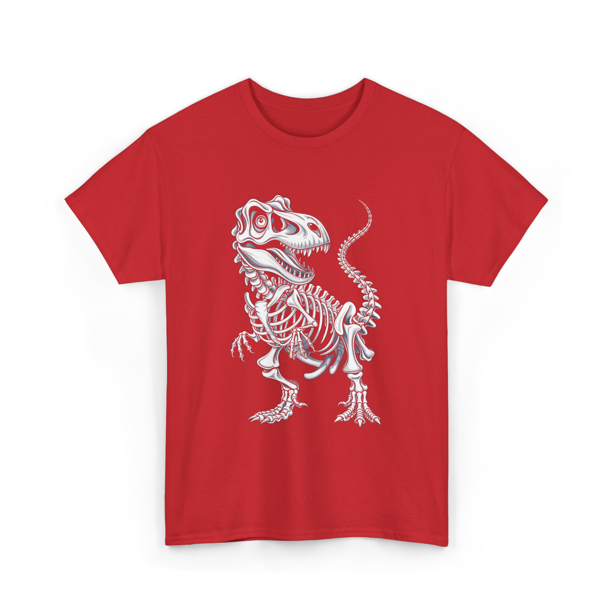 T-Rex Skeleton Dinosaur Fossil T-Shirt - Red