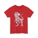 T-Rex Skeleton Dinosaur Fossil T-Shirt - Red