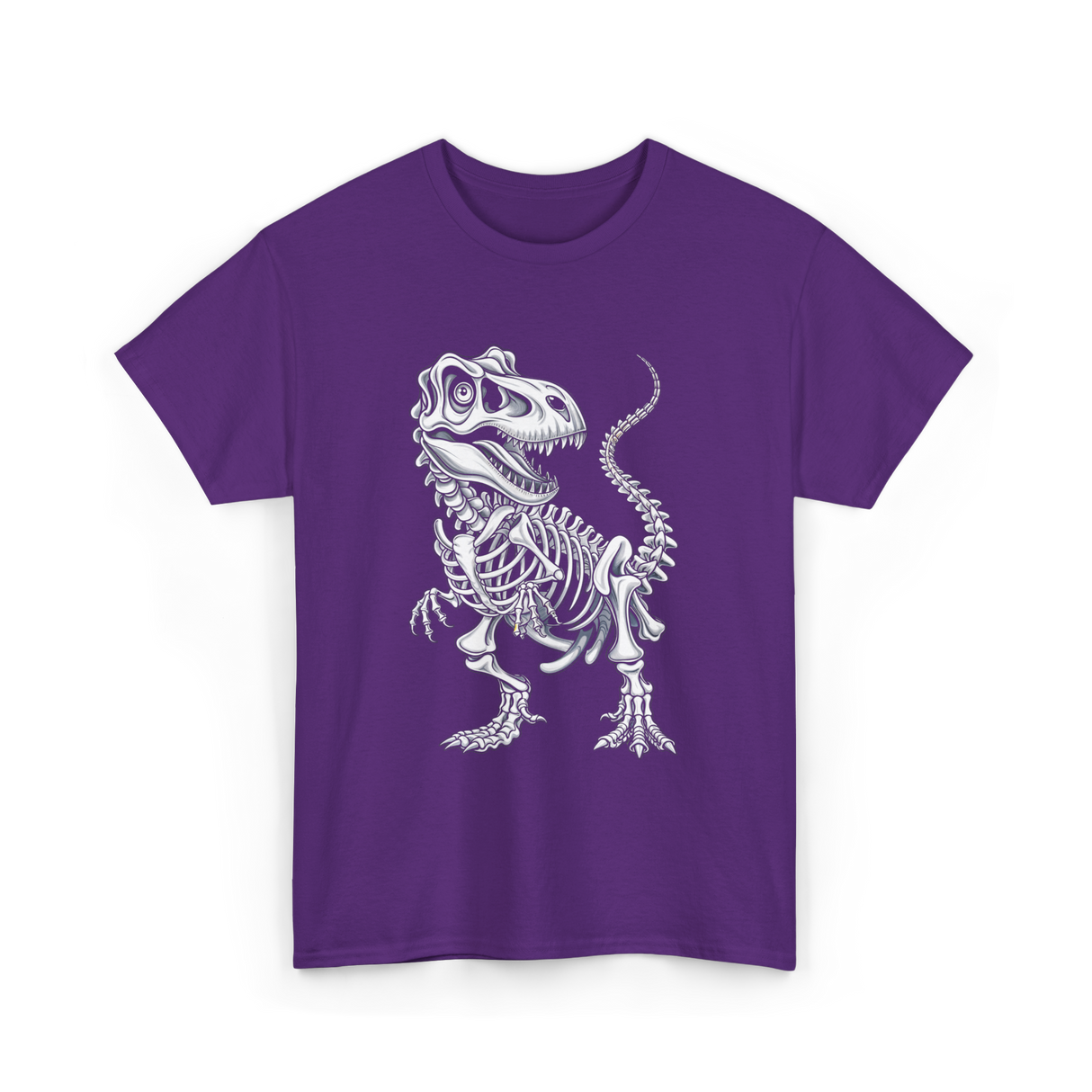 T-Rex Skeleton Dinosaur Fossil T-Shirt - Purple