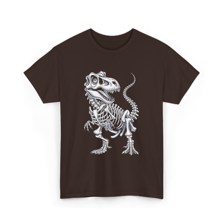 T-Rex Skeleton Dinosaur Fossil T-Shirt - Dark Chocolate