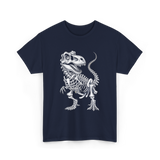 T-Rex Skeleton Dinosaur Fossil T-Shirt - Navy