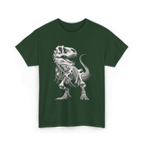 T-Rex Skeleton Dinosaur Fossil T-Shirt - Forest Green