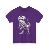 T-Rex Skeleton Dinosaur Fossil T-Shirt - Purple