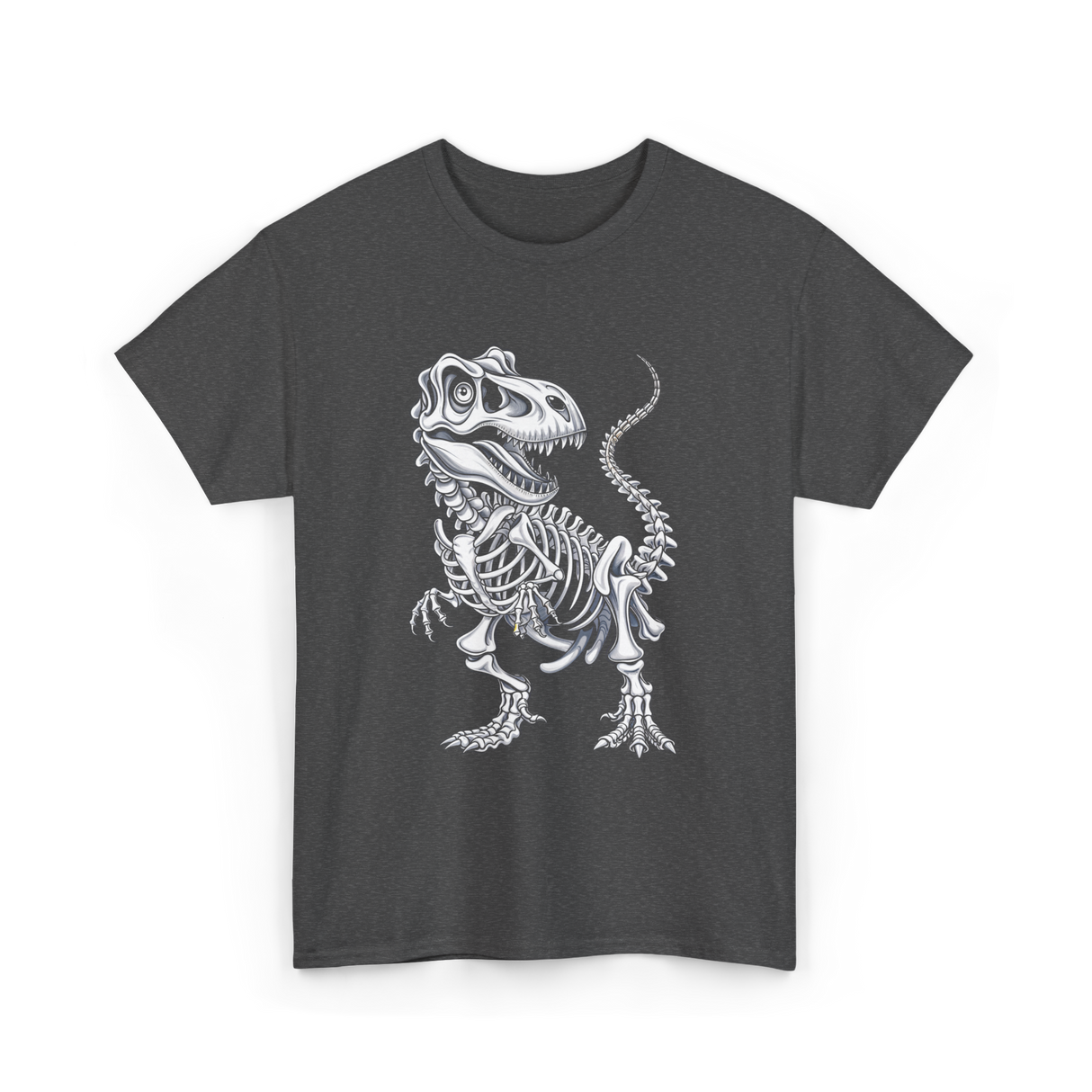 T-Rex Skeleton Dinosaur Fossil T-Shirt - Dark Heather