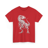 T-Rex Skeleton Dinosaur Fossil T-Shirt - Red