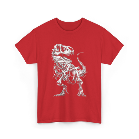 T-Rex Skeleton Dinosaur Fossil T-Shirt - Red