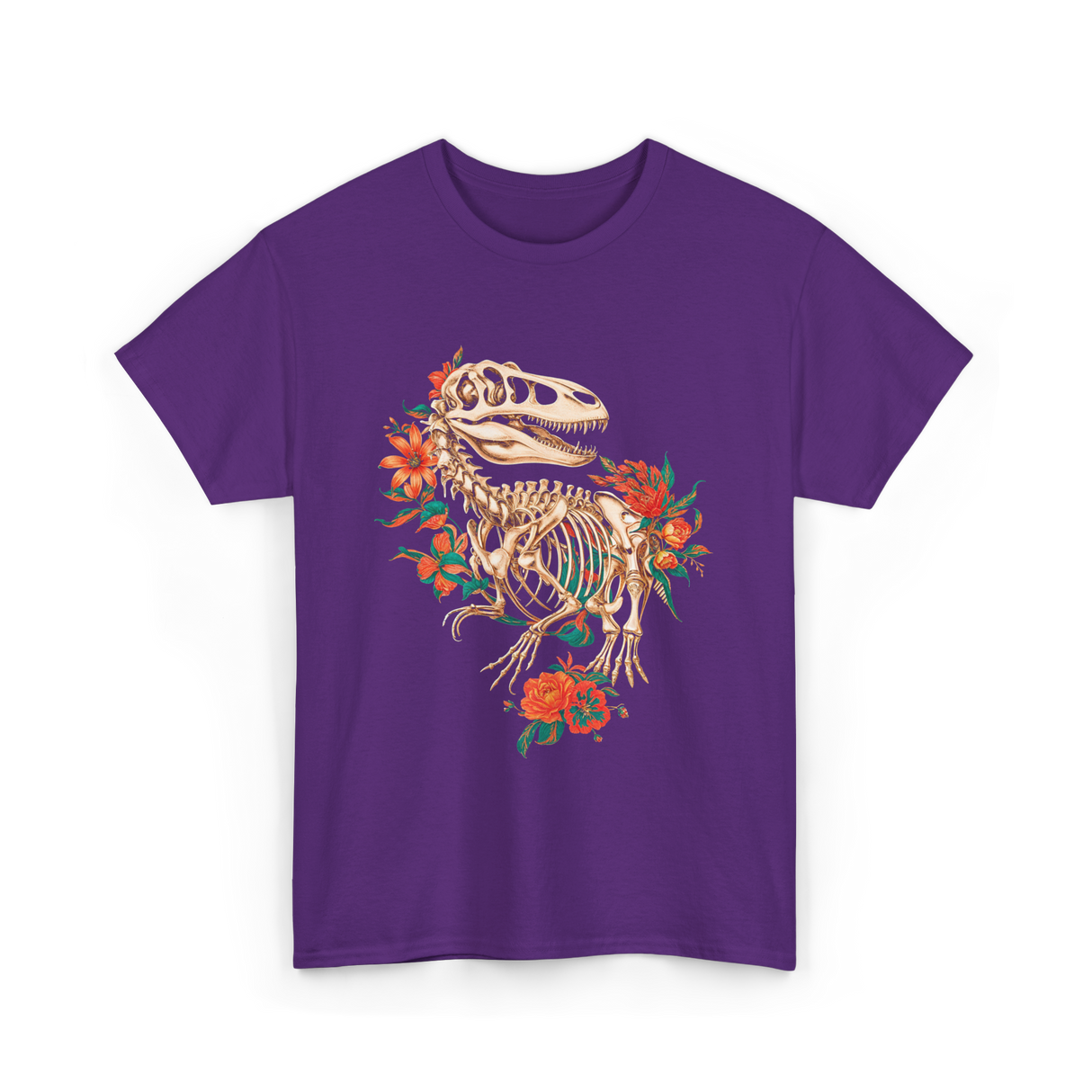 T Rex Skeleton Dinosaur Skeleton T-Shirt - Purple