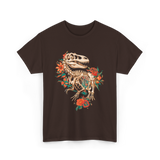 T Rex Skeleton Dinosaur Skeleton T-Shirt - Dark Chocolate