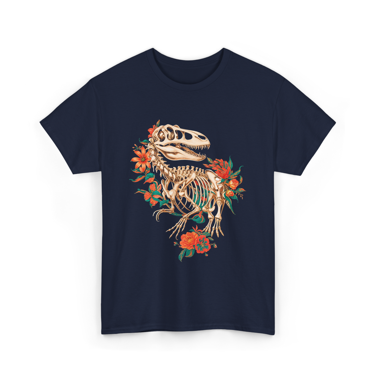 T Rex Skeleton Dinosaur Skeleton T-Shirt - Navy