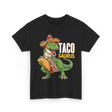 Taco Saurus Taco Dinosaur T-Shirt - Black