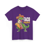 Taco Saurus Taco Dinosaur T-Shirt - Purple