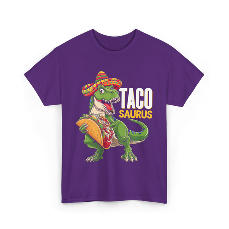 Taco Saurus Taco Dinosaur T-Shirt - Purple