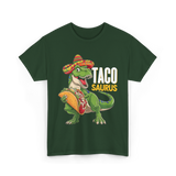 Taco Saurus Taco Dinosaur T-Shirt - Forest Green