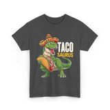 Taco Saurus Taco Dinosaur T-Shirt - Dark Heather