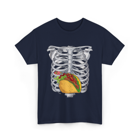 Taco Skeleton Rib Cage Costume T-Shirt - Navy