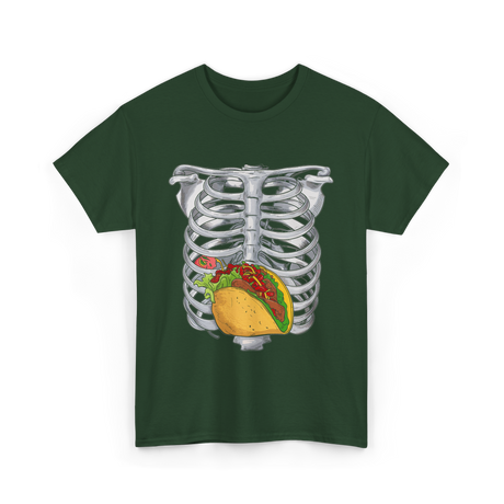 Taco Skeleton Rib Cage Costume T-Shirt - Forest Green